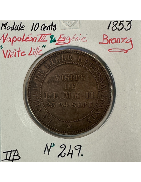 MODULE DE 10 CENTIMES NAPOLEON III (1853) - Pièce de Monnaie en Bronze // TTB