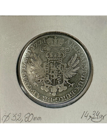 AUTRICHE (PAYS-BAS) - 1/2 KRONENTHALER - 1774 - Pièce de Monnaie en Argent // TB