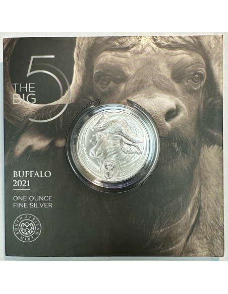 AFRIQUE DU SUD - 5 RAND - Pièce Commémorative en Argent (2021) BUFFALO (BU)