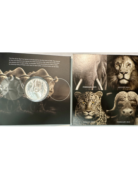 AFRIQUE DU SUD - 5 RAND - Pièce Commémorative en Argent (2020) RHINO (BU)