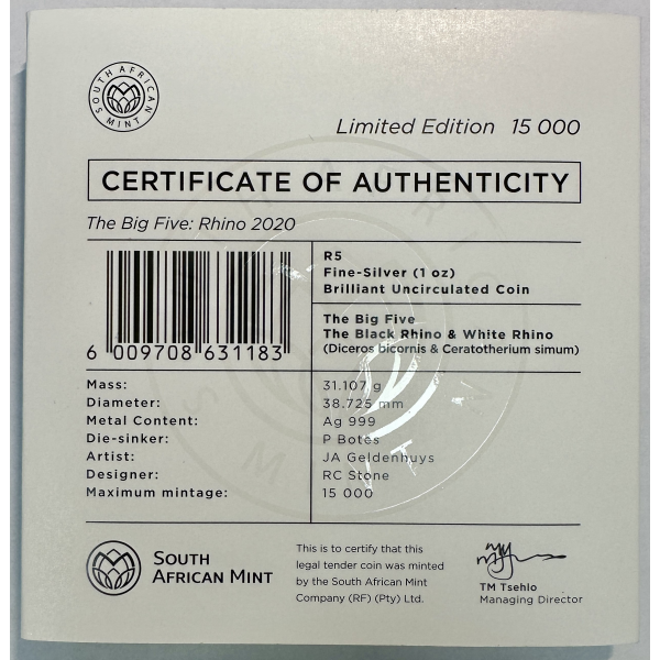 AFRIQUE DU SUD - 5 RAND - Pièce...