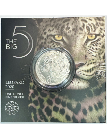 AFRIQUE DU SUD - 5 RAND - Pièce Commémorative en Argent (2020) LEOPARD (BU)
