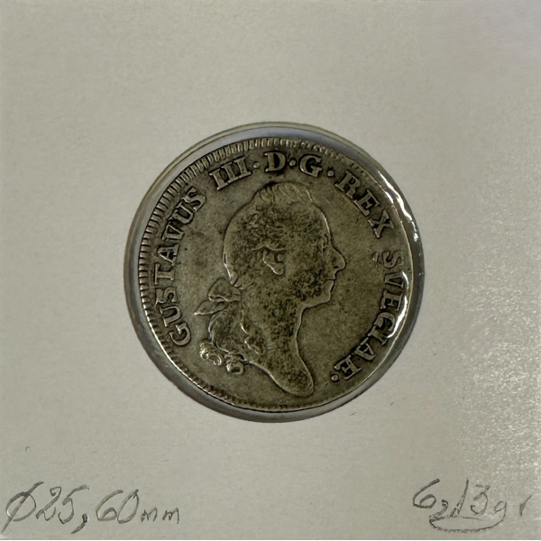 SUEDE - 1/6 RIKSDALER 1777 OL - Pièce...