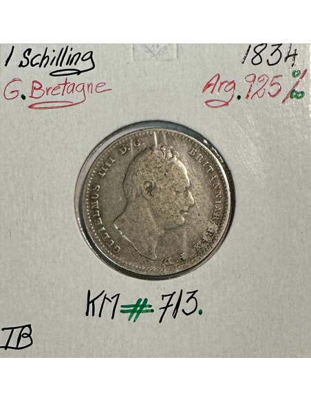 ROYAUME-UNI / GRANDE BRETAGNE - 1 Shilling 1834 - Monnaie en Argent // TB