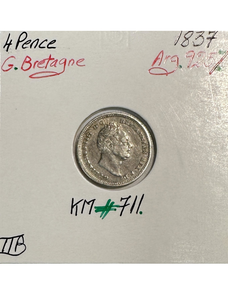 ROYAUME-UNI / GRANDE BRETAGNE (4 Pence 1837) Monnaie en Argent // TTB (REF 1)