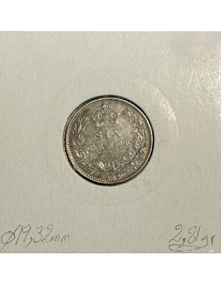 ROYAUME-UNI / GRANDE BRETAGNE (6 Pence 1890) Monnaie en Argent // Qualité : TTB
