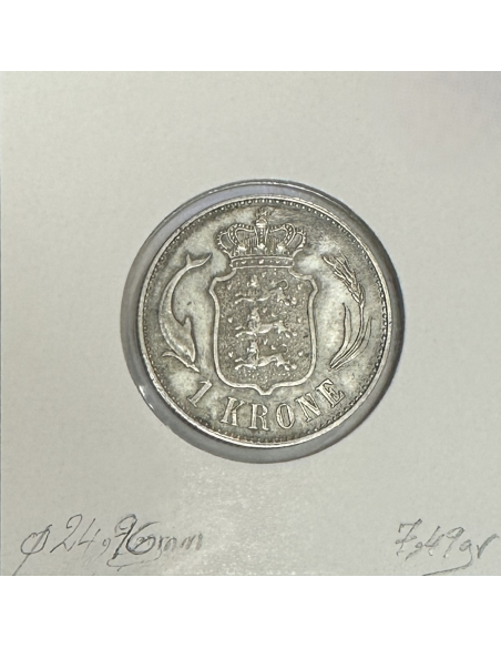 DANEMARK - 1 COURONNE 1892 - Pièce de Monnaie en Argent // Qualité : TTB