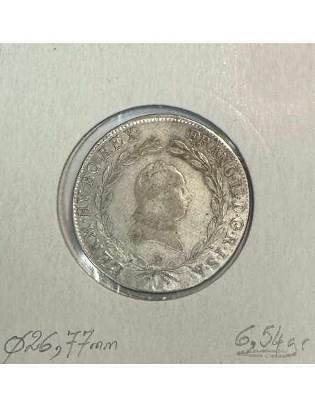 AUTRICHE - 20 KREUZER 1848 B - Pièce de Monnaie en Argent // Qualité : TB