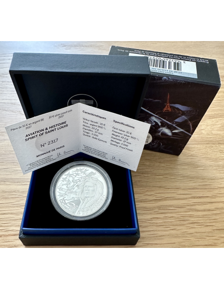 France - Coffret Belle Epreuve 2017 - 10 EURO - AVIATION SPIRIT OF ST LOUIS