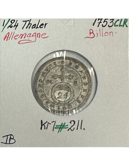 ALLEMAGNE - 1/24 THALER 1753CRL - Pièce de Monnaie en Billon // Qualité : TB