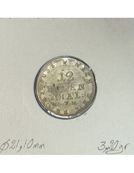 ALLEMAGNE - 1/12 THALER 1807 - Pièce de Monnaie en Argent // Qualité : TB