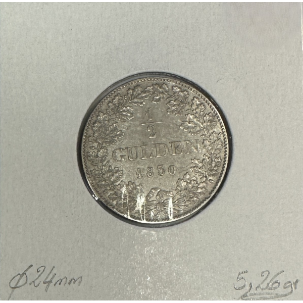 ALLEMAGNE - 1/2 GULDEN - 1850 - Pièce...