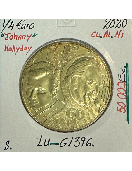 1/4 EURO DE LA FRANCE (2020) JOHNNY HALLYDAY // Qualité : SUP