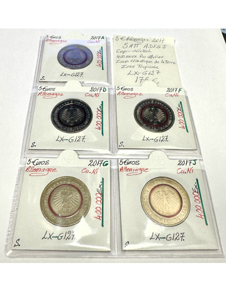 Allemagne 5 Euro 2017 (Les 5 ateliers) Zones Climatiques de la Terre, Tropicale