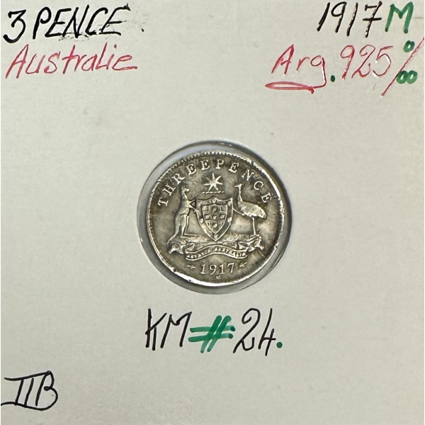 AUSTRALIE - 3 PENCE 1917 M - Pièce de...