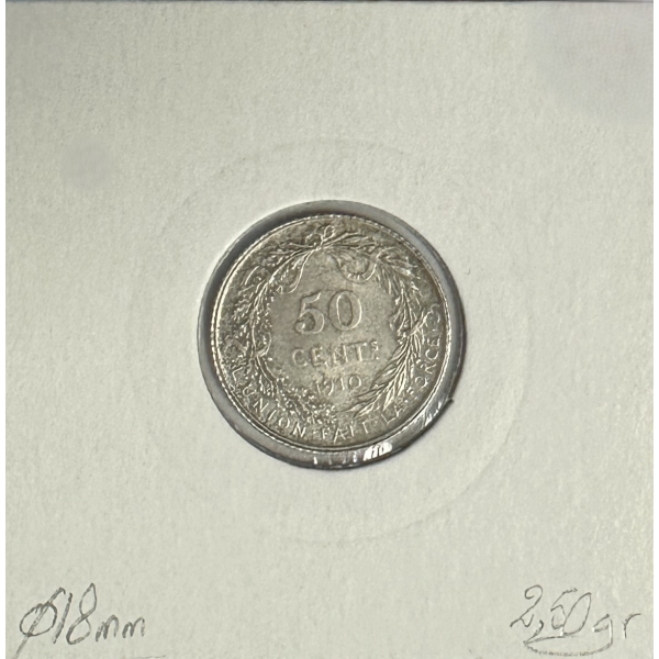 BELGIQUE - 50 CENTS 1910 - Pièce de...