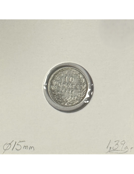 PAYS-BAS - 10 CENTS 1903 - Pièce de Monnaie en Argent // TTB