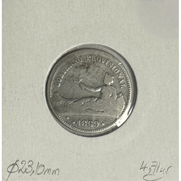 ESPAGNE - 1 PESETAS 1869 SN-M - Pièce...