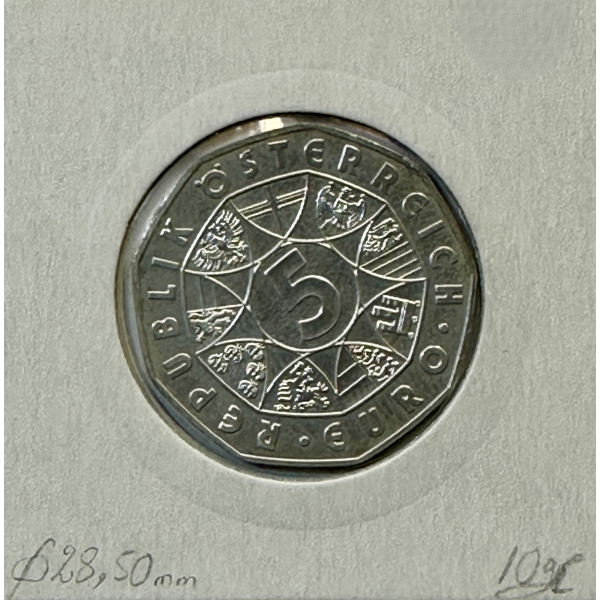 AUTRICHE - 5 EURO EN ARGENT (2010) //...