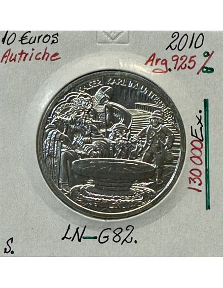 AUTRICHE - 10 EURO EN ARGENT (2010) Charlemagne // Qualité : SUP