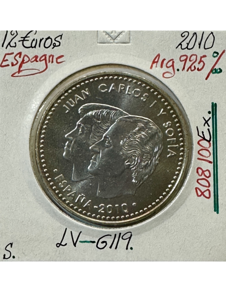Espagne - 12 Euro 2010 en Argent - Qualité : SUP (REF 2)