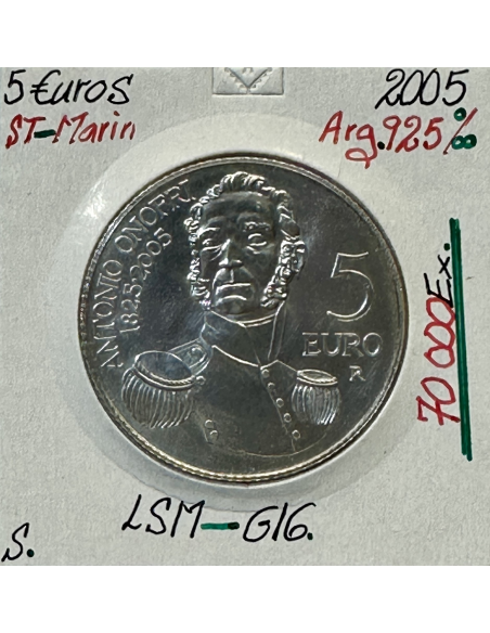 SAINT-MARIN - 5 Euro Commémorative 2005 en Argent // Qualité : SUP