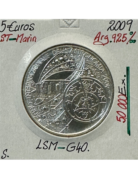 SAINT-MARIN - 5 Euro Commémorative 2009 en Argent // Qualité : SUP