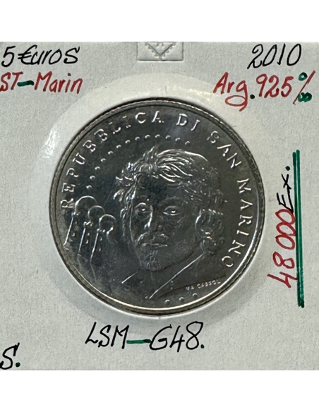 SAINT-MARIN - 5 Euro Commémorative 2010 en Argent // Qualité : SUP