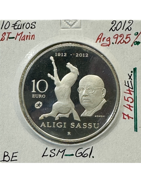 SAINT-MARIN - 10 Euro Commémorative 2012 en Argent // Qualité : BE