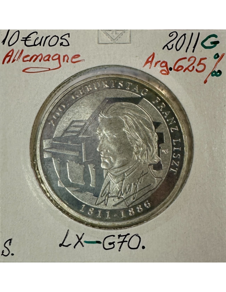 ALLEMAGNE - 10 EURO 2011G - Pièce de monnaie en argent // Qualité : TTB