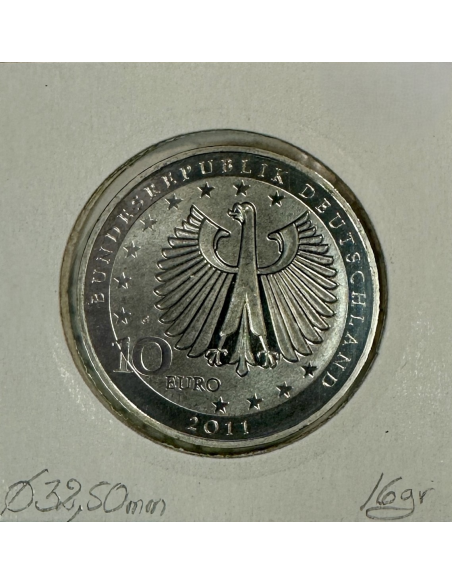 ALLEMAGNE - 10 EURO 2011G - Pièce de monnaie en argent // Qualité : TTB