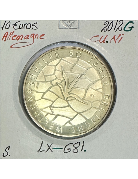 ALLEMAGNE - 10 EURO 2012G - Pièce de monnaie en Cupro Nickel // TTB