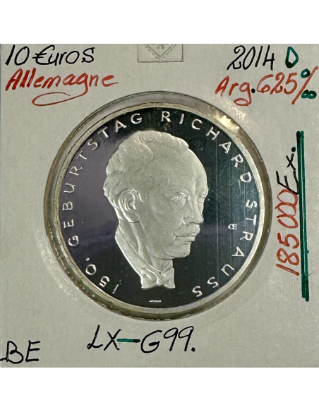 ALLEMAGNE - 10 EURO 2014D - Pièce de monnaie en argent // Qualité : BE