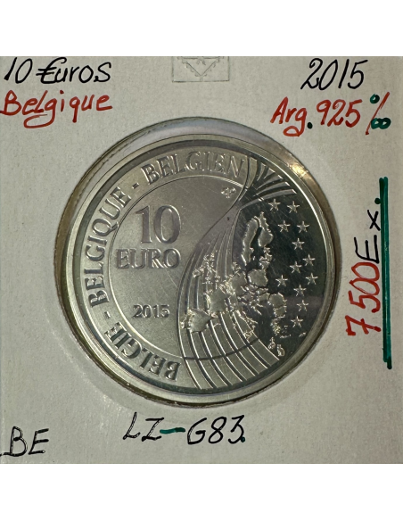 BELGIQUE - 10 EURO 2015 - Pièce de Monnaie en Argent // Qualité : BE