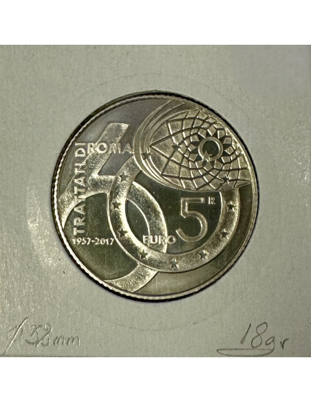 ITALIE - 5 EURO 2017 - Pièce de Monnaie en Argent // Qualité : SUP