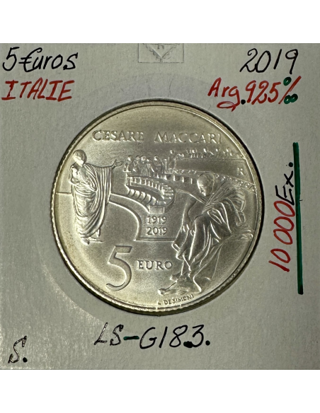 ITALIE - 5 EURO 2019 - Pièce de Monnaie en Argent // Qualité : SUP