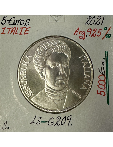ITALIE - 5 EURO 2021 - Pièce de Monnaie en Argent // Qualité : SUP