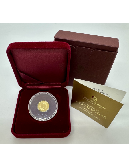 LITUANIE - PIECE DE 5 EURO EN OR BE (2018) - COFFRET BELLE EPREUVE
