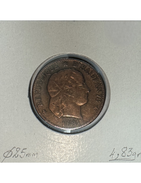HAITI - 1 CENTIME 1881 - Pièce de Monnaie en Bronze // Qualité TB