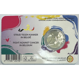 BELGIQUE - 2 EURO 2024 - LUTTE CONTRE LE CANCER // COIN CARD 2