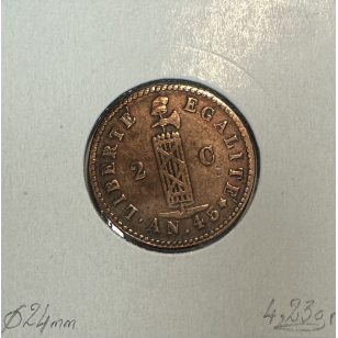 HAITI - 2 CENTIMES 1846 // An 43 - Pièce de Monnaie en... 2