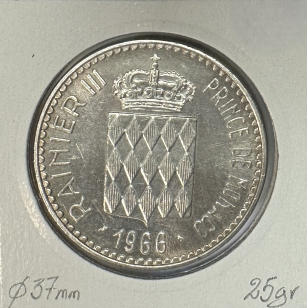 MONACO - 10 FRANCS 1966 (Charles III) Monnaie en Argent... 2