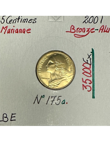 5 CENTIMES MARIANNE - 2001 - Pièce de Monnaie // BE