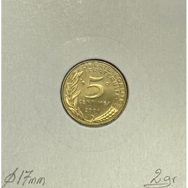 5 CENTIMES MARIANNE - 2001 - Pièce de...