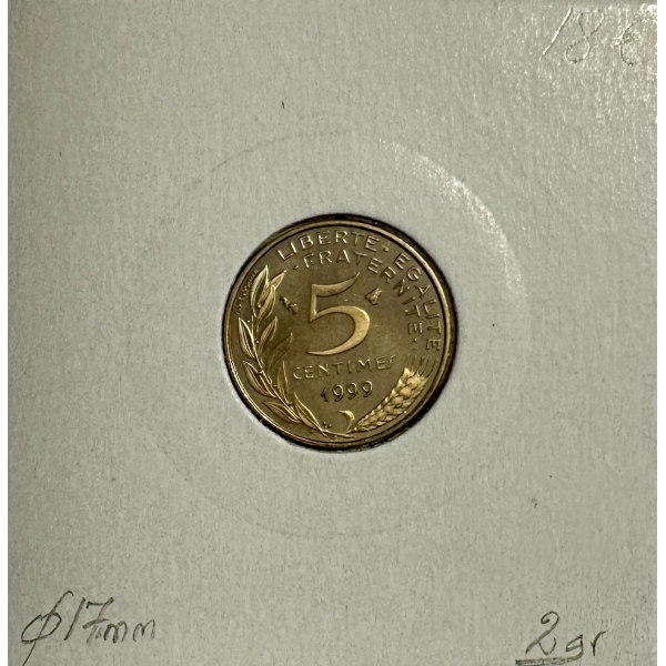 5 CENTIMES MARIANNE - 1999 - Pièce de...