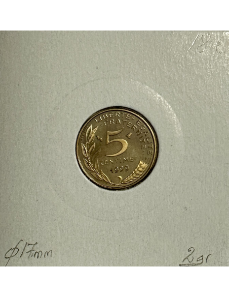 5 CENTIMES MARIANNE - 1999 - Pièce de Monnaie // BE