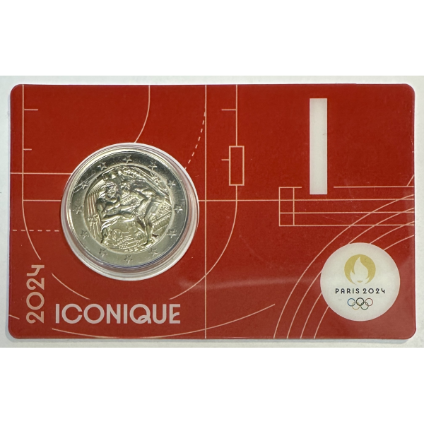 FRANCE - 2 EURO 2024 - JEUX OLYMPIQUES DE PARIS 2024 // COINCARD (BU) ROUGE