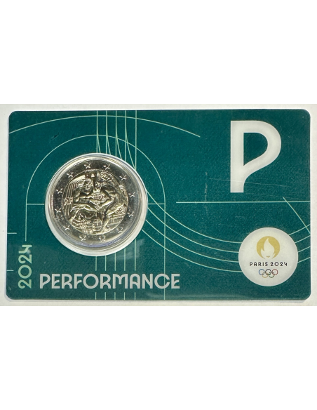 FRANCE - 2 EURO 2024 - JEUX OLYMPIQUES DE PARIS 2024 // COINCARD (BU) VERT