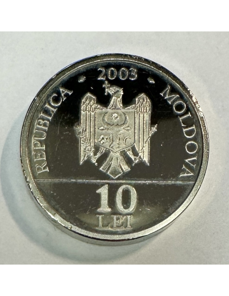 MOLDAVIE - 10 LEI 2003 - Pièce de Monnaie en Nickel Plaqué Laiton // BE
