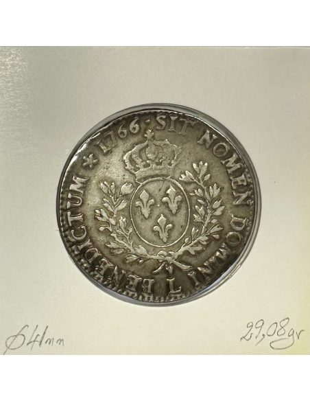 ECU Au Bandeau (LOUIS XV) 1766L - Monnaie en Argent // TB